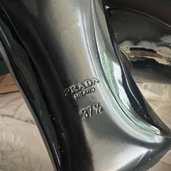 PRADA black Patent Spike Heels Size 7 - Picture 2 of 4